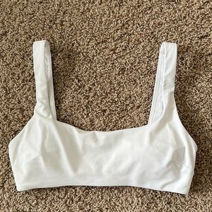 White aerie Wide Strap Scoop Bikini Top